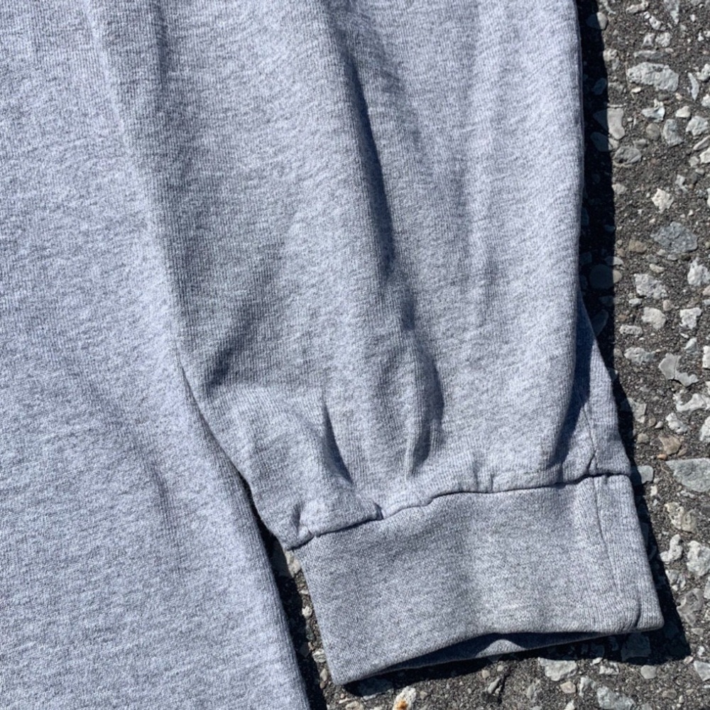 Vtg 90s Nike Mini Swoosh Mock Neck Long Sleeve Shirt L USA Made Grey Distressed - Picture 9 of 9